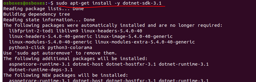 install dotnet 3.1 sdk