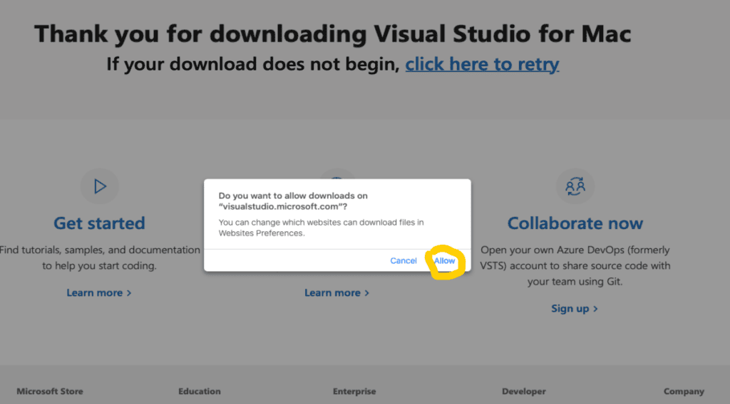 installing visual studio on mac