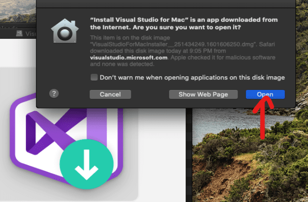 installing visual studio on mac